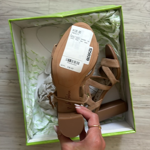 NEW IN BOX Sam Edelman Yardley Lace Up Heels - Golden Caramel - Picture 6 of 6